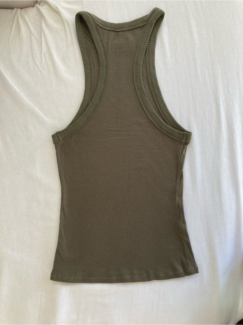 Free people wide eyed high neck tank top small green ribbed racerback - Picture 3 of 12